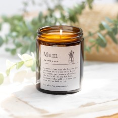 Hampers and Gifts to the UK - Send the Dictionary Definition Candle - Mum